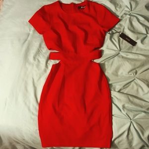 Red sidecut dress